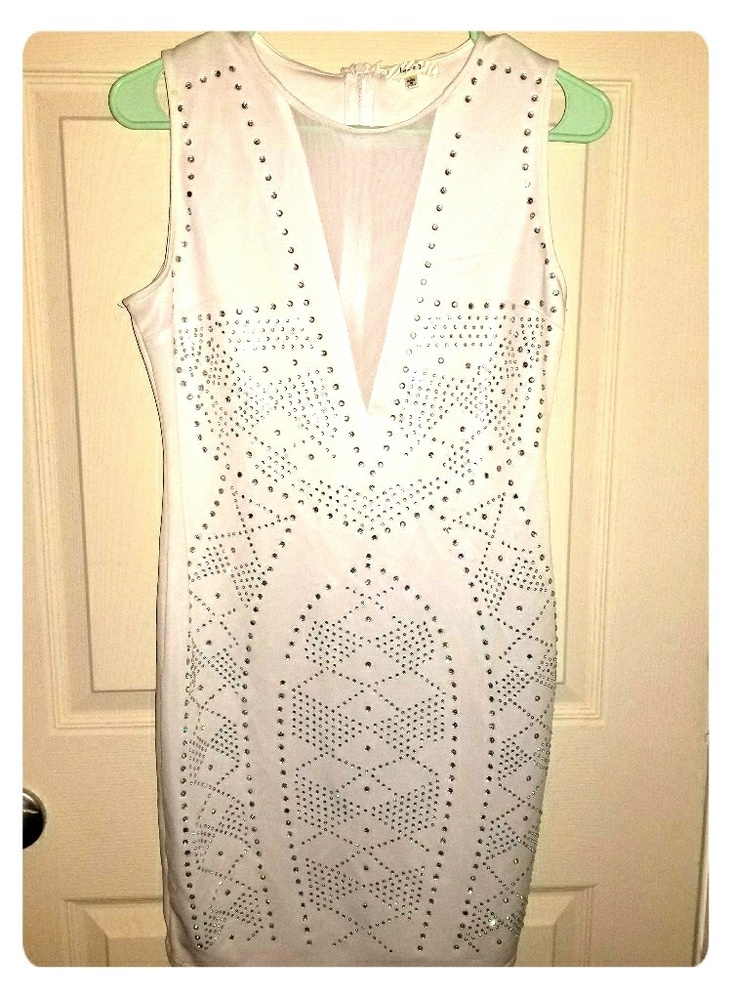 White dress with rhinestones